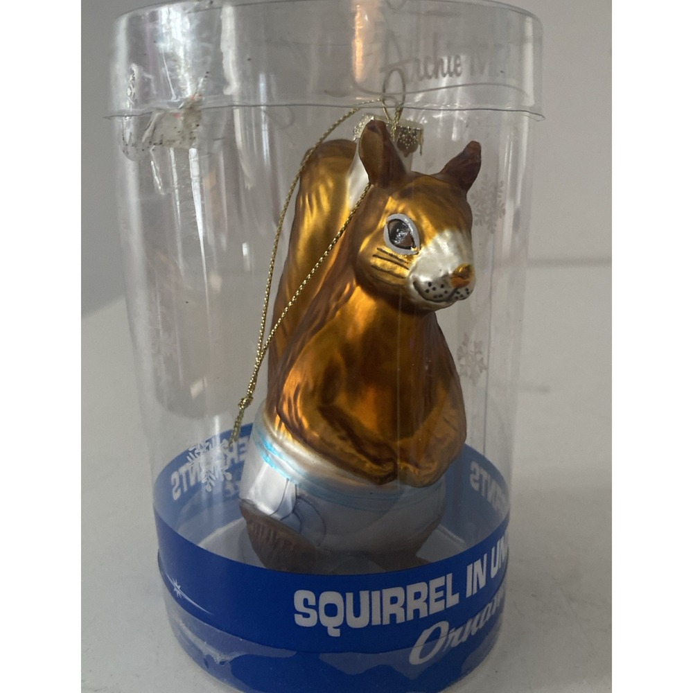 Squirrel in Underpants Ornament - Holiday Hand-Blown Glass Art ® Archie McPhee